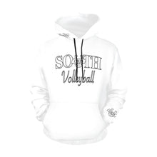 Load image into Gallery viewer, South Volley Ball Hoodie Name/Number white white All Over Print Hoodie for Women (USA Size) (Model H13)
