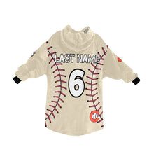 Load image into Gallery viewer, Chaos Baseball Cream LastName/Number/FirstName Blanket Hoodie for Kids
