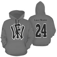 WF Sport Name/Number Grey/black All Over Print Hoodie for Men (USA Size) (Model H13)
