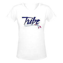 Load image into Gallery viewer, Tribe V White f Women&#39;s Deep V-neck T-shirt (Model T19)
