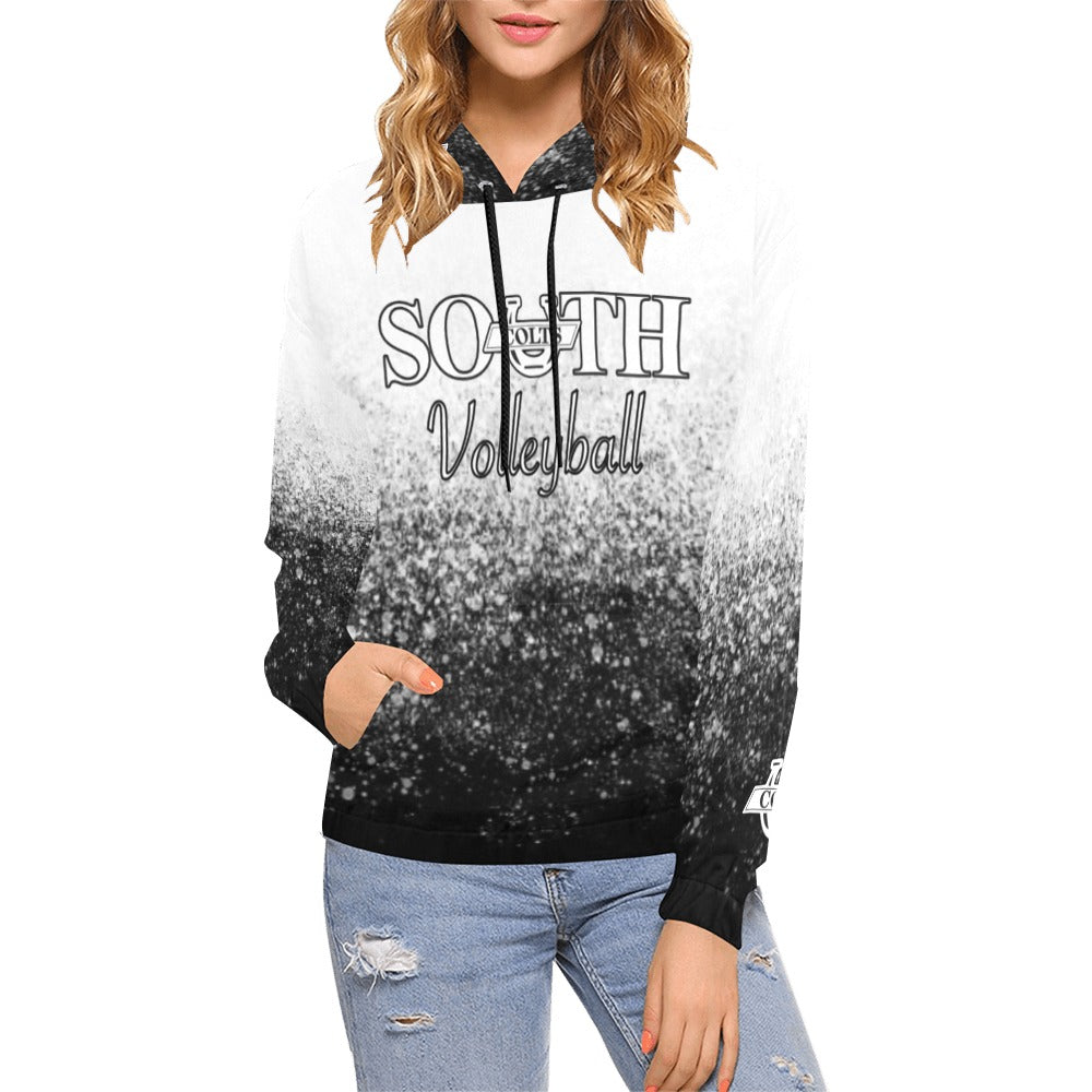 South Volley Ball Hoodie Name/Number All Over Print Hoodie for Women (USA Size) (Model H13)