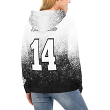 Load image into Gallery viewer, South U B/W Name/Number All Over Print Hoodie for Women (USA Size) (Model H13)
