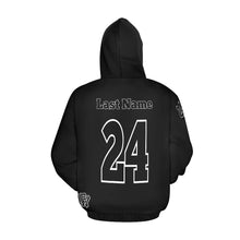 Load image into Gallery viewer, WF Sport Name/Number Black/black All Over Print Hoodie for Men (USA Size) (Model H13)
