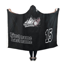 Load image into Gallery viewer, Crusher Hooded Blanket Black Hooded Blanket 60&#39;&#39;x50&#39;&#39;
