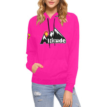 Load image into Gallery viewer, Altitude Pink Last name/Number Nickname Softball Numbers All Over Print Hoodie for Women (USA Size) (Model H13)
