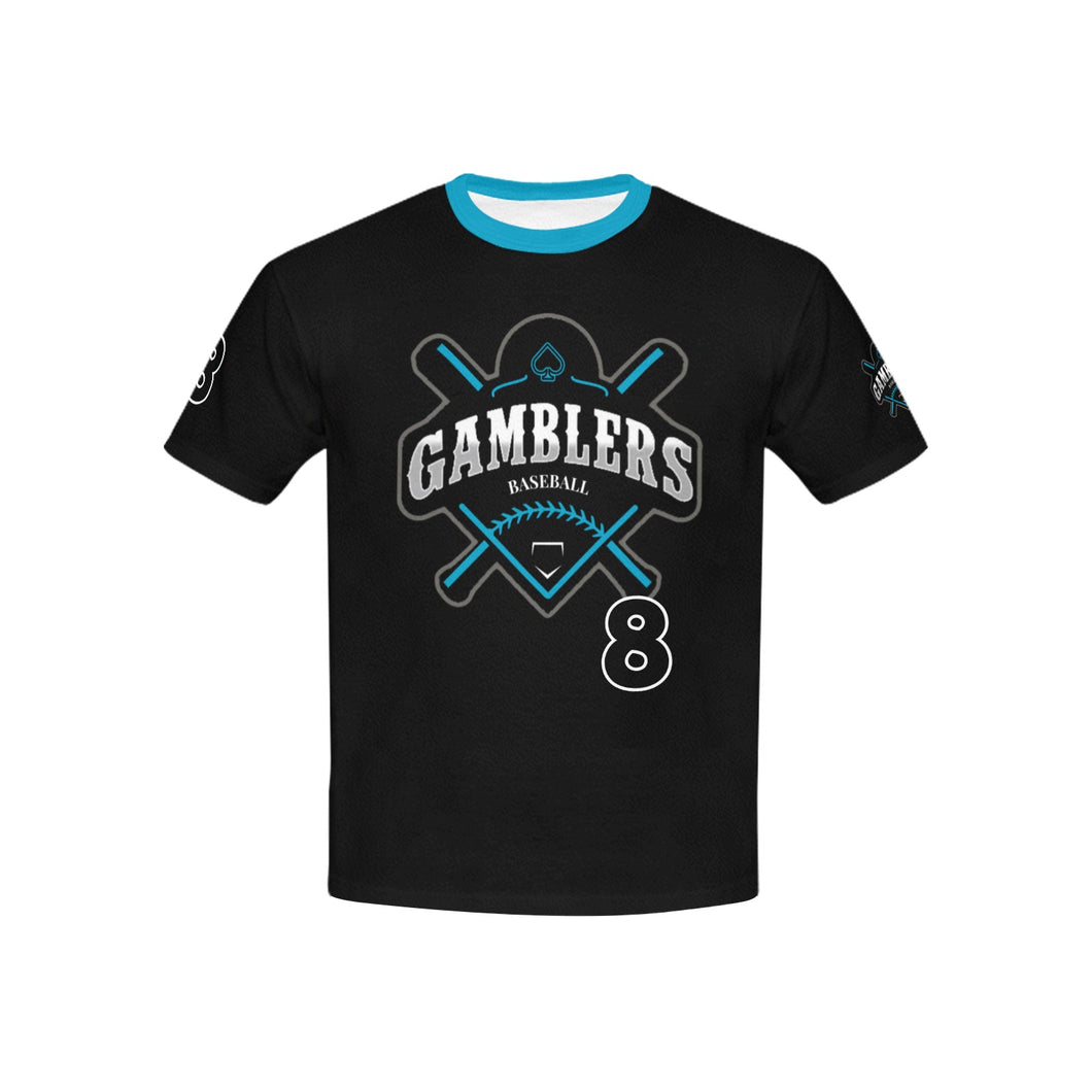 Gamblers Youth Shirt 1 Kids' Mesh Cloth T-Shirt with Solid Color Neck (Model T40)