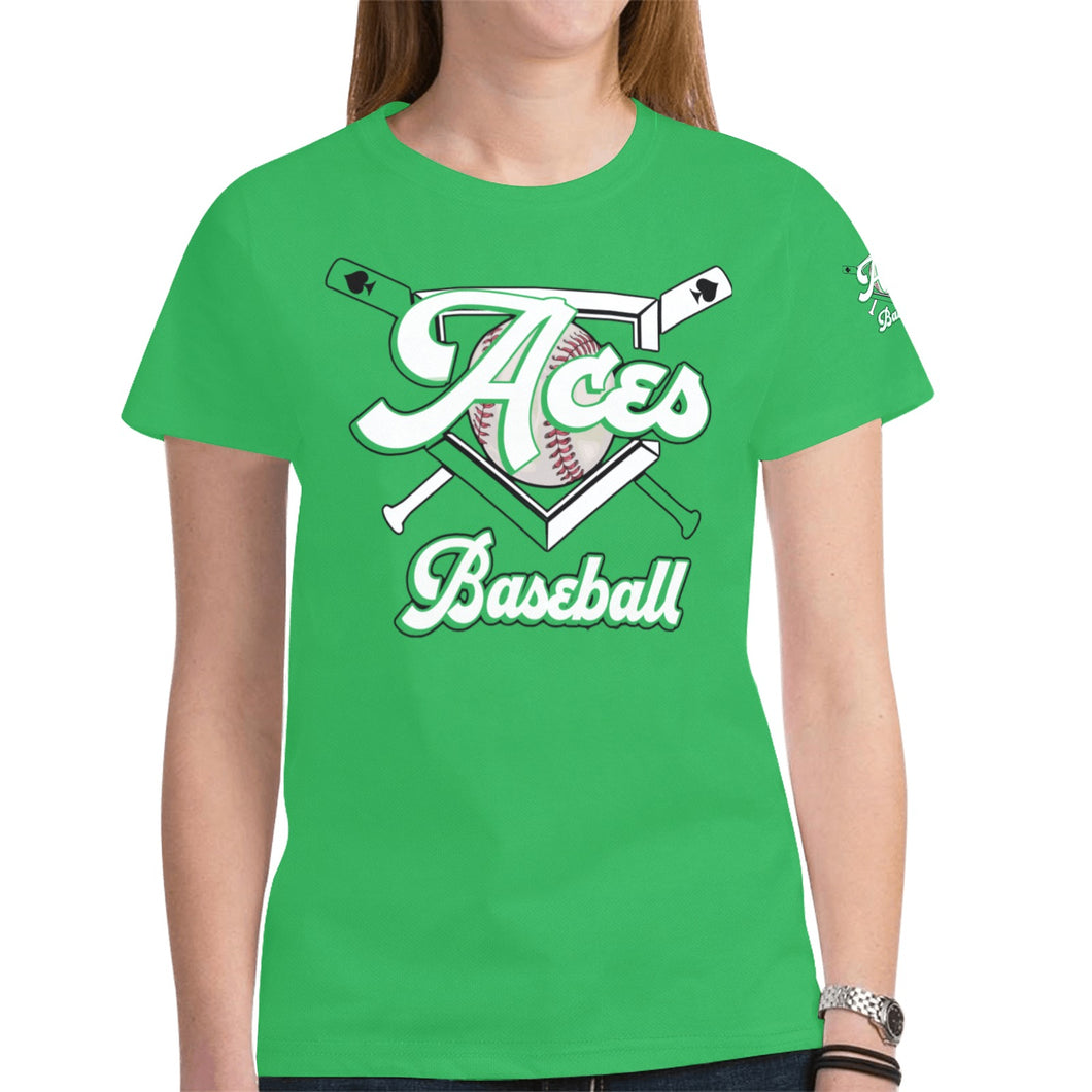 Aces Green New All Over Print T-shirt for Women (Model T45)