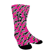Altitude Sock Pink Number Custom Socks for Women