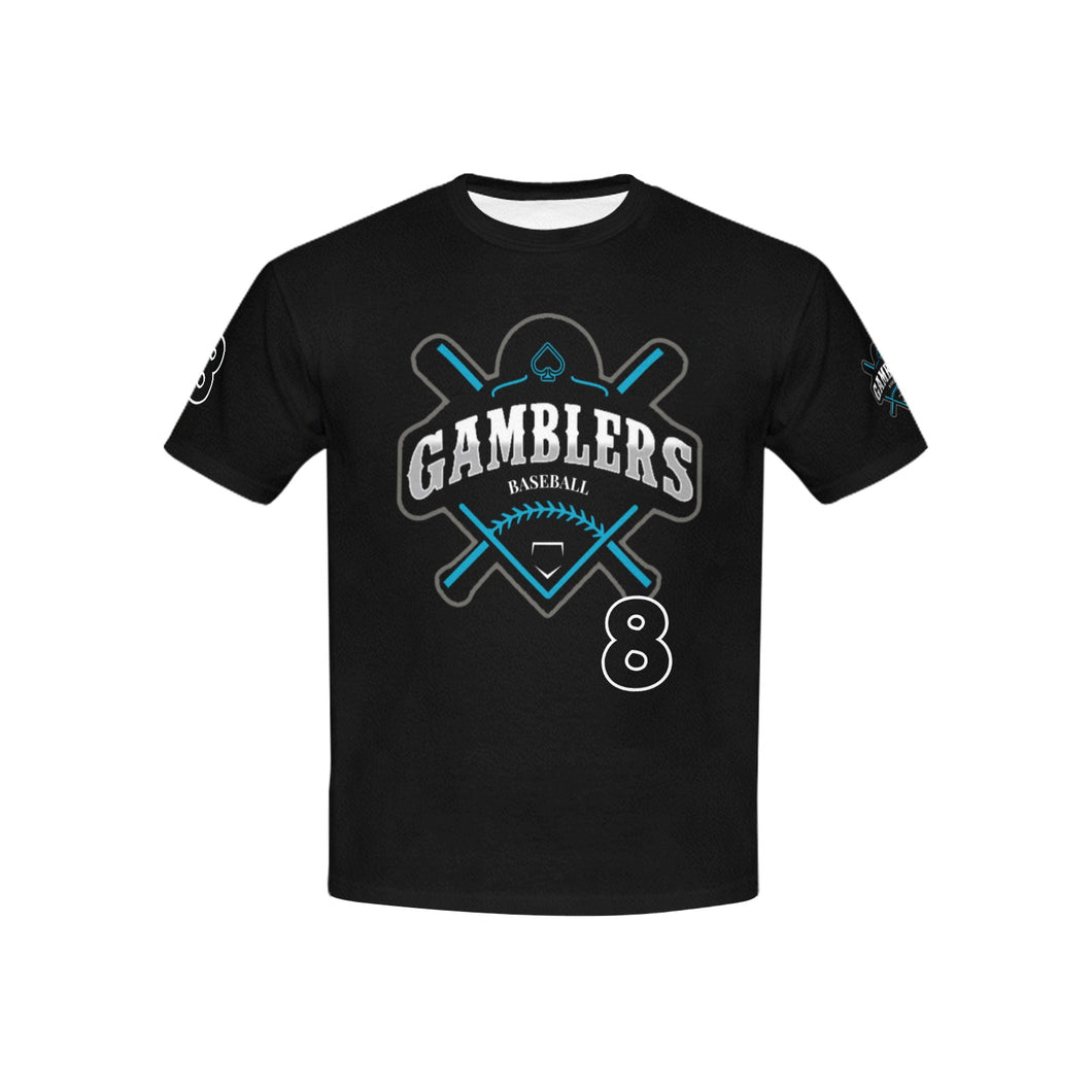Gamblers Youth Shirt 2 Kids' Mesh Cloth T-Shirt with Solid Color Neck (Model T40)