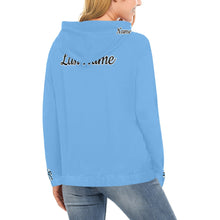 Load image into Gallery viewer, PW Blue Cheer Mom Hoodie Full Custom Name, LN, Year All Over Print Hoodie for Women (USA Size) (Model H13)
