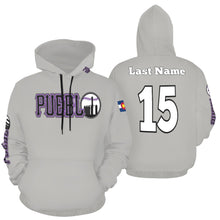 Load image into Gallery viewer, PS Grey Last Name/Number All Over Print Hoodie for Men (USA Size) (Model H13)
