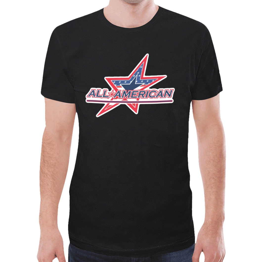 All American Black New All Over Print T-shirt for Men (Model T45)