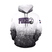 Load image into Gallery viewer, Pueblo Steel B/W PS Last name/Number Nickname B/W 5 All Over Print Hoodie for Women (USA Size) (Model H13)
