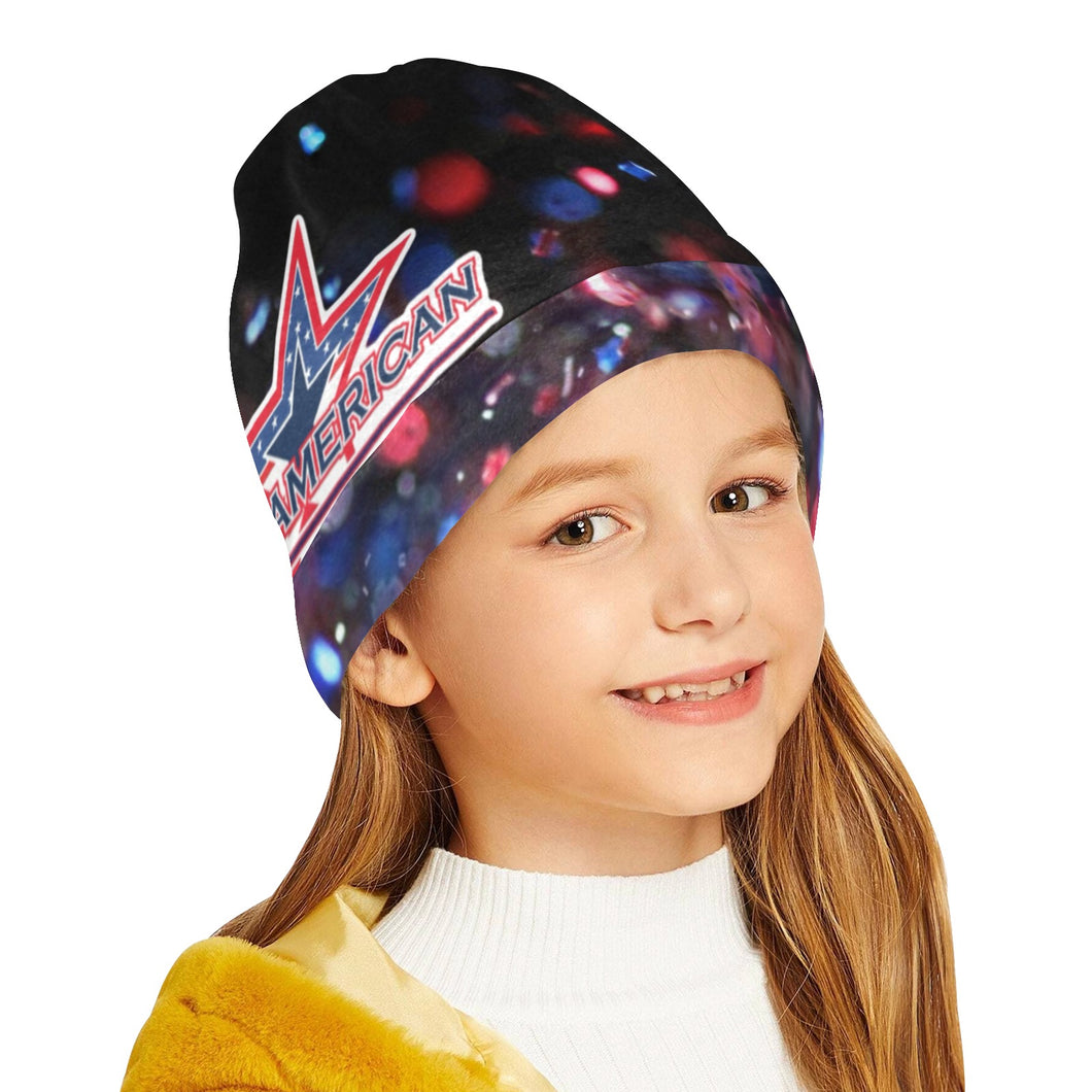 All American Beanie Glitter All Over Print Beanie for Kids