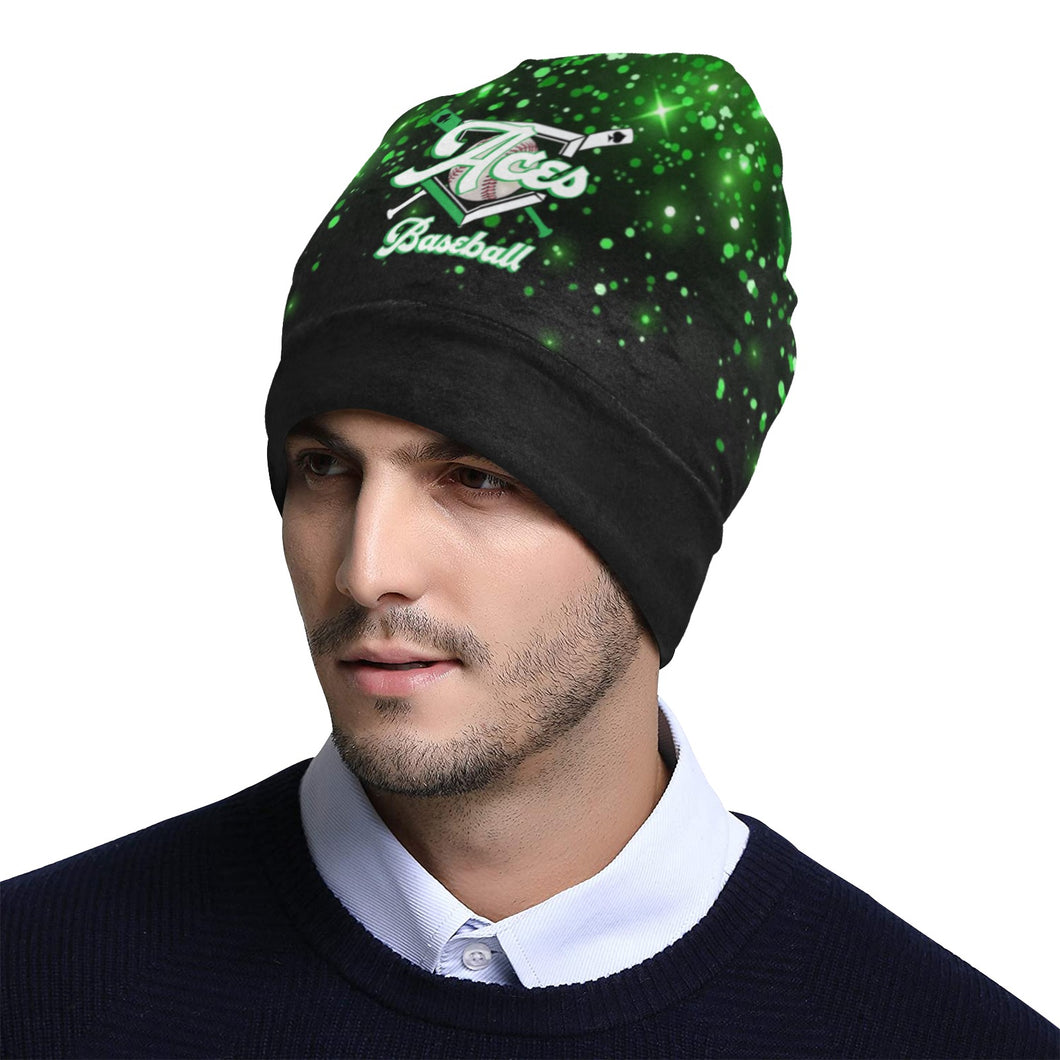 Aces Beanie Glitter All Over Print Beanie for Adults