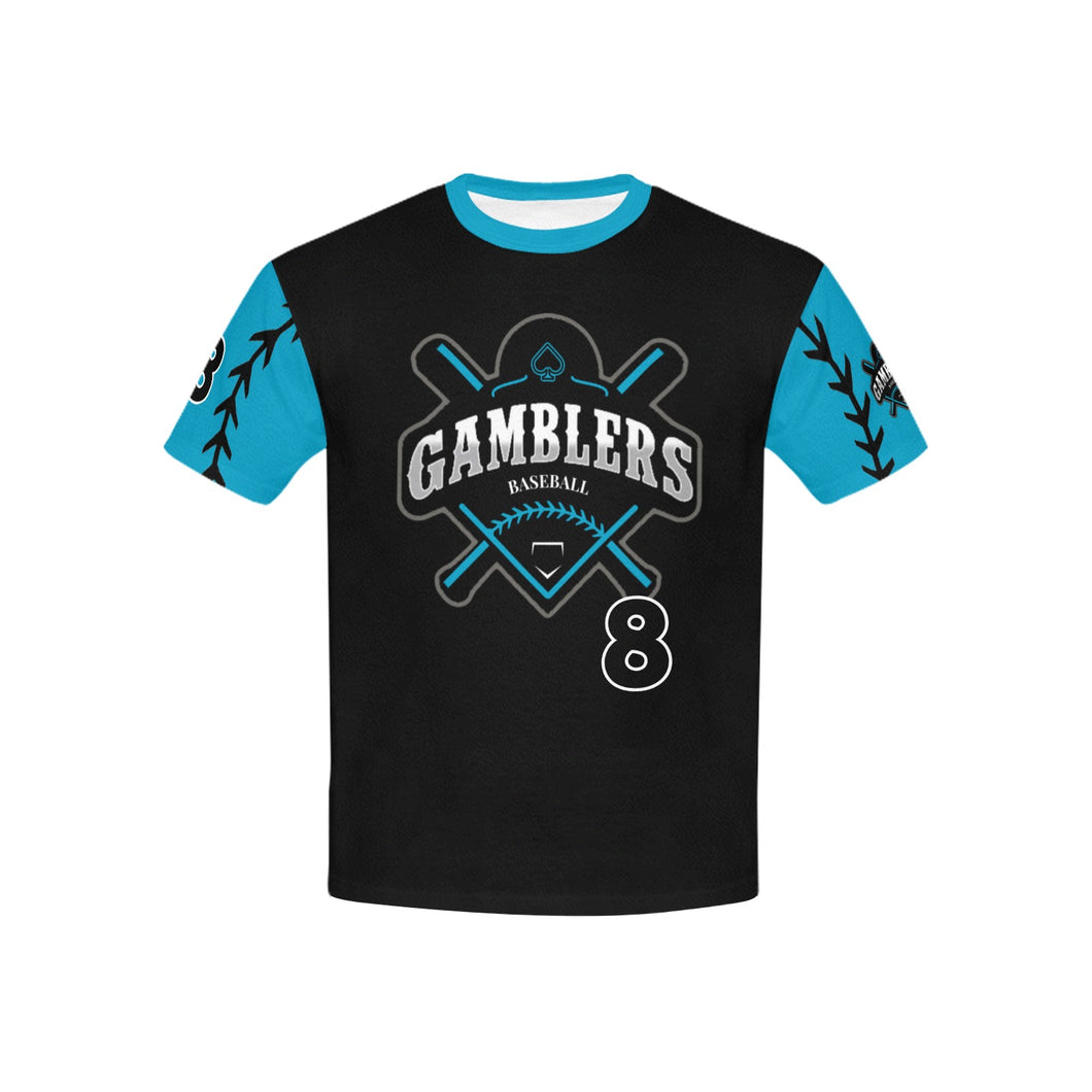 Gamblers Youth Shirt 4 Kids' Mesh Cloth T-Shirt with Solid Color Neck (Model T40)