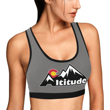 Load image into Gallery viewer, Altitude Sports Bra Grey Women&#39;s All Over Print Sports Bra (Model T52)
