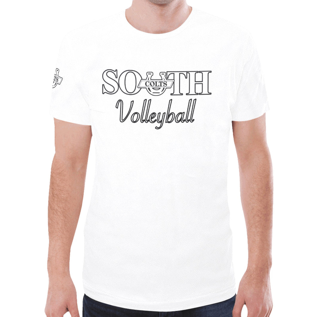 South VB White New All Over Print T-shirt for Men (Model T45)