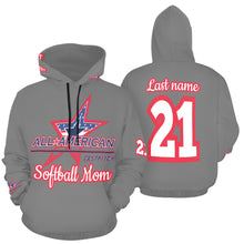 Load image into Gallery viewer, All American Mom Hoodie Full Custom Grey All Over Print Hoodie for Women (USA Size) (Model H13)
