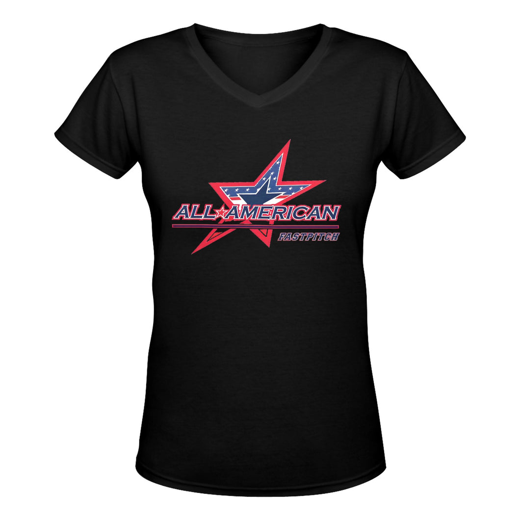All American V-neck Women's Deep V-neck T-shirt (Model T19)