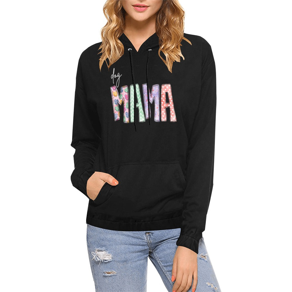 Dog Mama Back Paws All Over Print Hoodie for Women (USA Size) (Model H13)