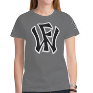 WF Women Mesh Grey Last name/Number New All Over Print T-shirt for Women (Model T45)