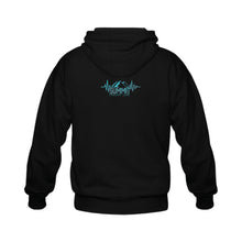 Load image into Gallery viewer, Summit Black Zip Men Fit Gildan Full Zip Hooded Sweatshirt (Model H02)
