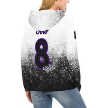 Load image into Gallery viewer, Pueblo Steel B/W PS Last name/Number Nickname All Over Print Hoodie for Women (USA Size) (Model H13)
