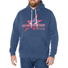 Load image into Gallery viewer, All American Basic Number, Fleece Lined Blue Men&#39;s Long Sleeve Fleece Hoodie (Model H55)
