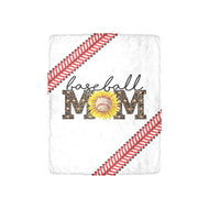 Baseball Mom Sunflower Leopard Blanket Ultra-Soft Micro Fleece Blanket 30''x40''