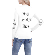 Load image into Gallery viewer, Custom Your Design Here- Female V-neck Longsleeve Women&#39;s All Over Print V-Neck Sweater (Model H48)

