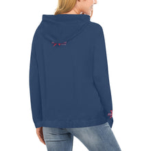 Load image into Gallery viewer, All American Hoodie No Custom Blue All Over Print Hoodie for Women (USA Size) (Model H13)
