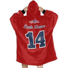 Load image into Gallery viewer, All American Snuggler Red Blanket Hoodie for Women

