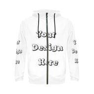 Custom Your Design Here- Zip-up Male All Over Print Full Zip Hoodie for Men (Model H14)