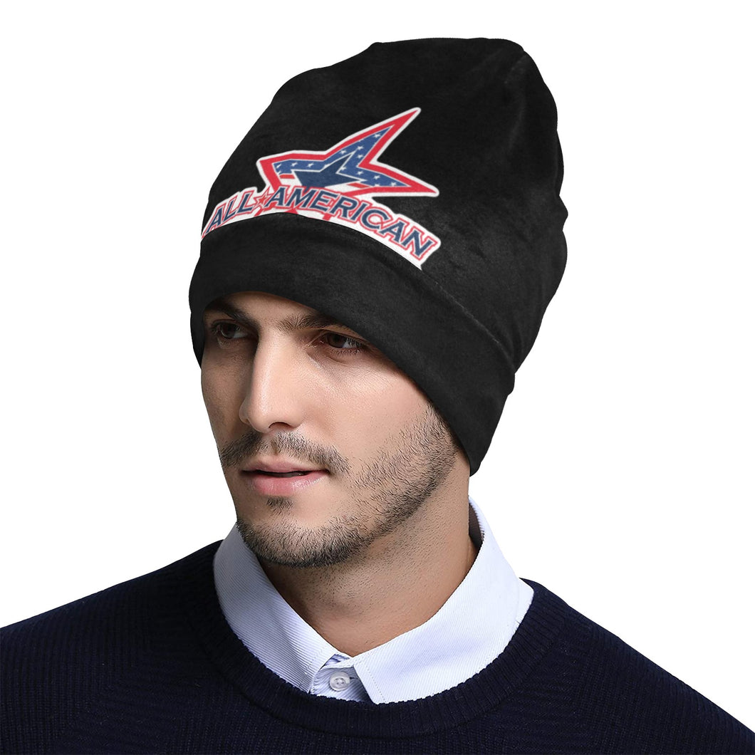 All American Beanie Black All Over Print Beanie for Adults