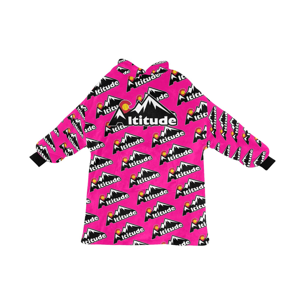 Altitude Sherpa Lined Hoodie Pink Pattern Blanket Hoodie for Women