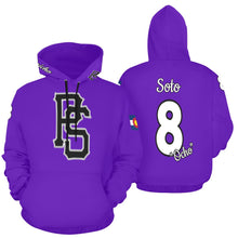 Load image into Gallery viewer, Pueblo Steel Black Full Custom Purple BlackPS All Over Print Hoodie for Women (USA Size) (Model H13)
