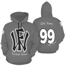 Load image into Gallery viewer, Wow Force Mama Hoodie LastName/FirstName/NickName/Nuimber Grey/White All Over Print Hoodie for Women (USA Size) (Model H13)
