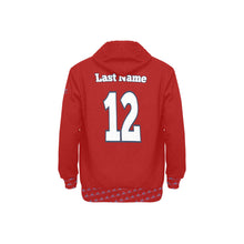 Load image into Gallery viewer, All American Basic Number, Print Cuff Red Men&#39;s Long Sleeve Fleece Hoodie (Model H55)
