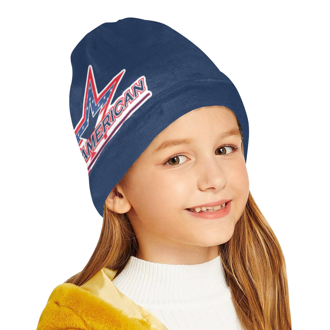 All American Beanie Navy All Over Print Beanie for Kids