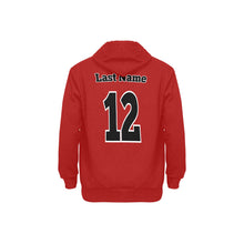 Load image into Gallery viewer, Baseball Red Fleece Lined Men&#39;s Long Sleeve Fleece Hoodie (Model H55)
