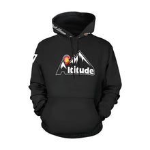 Load image into Gallery viewer, Altitude Black Last name/Number Nickname All Over Print Hoodie for Women (USA Size) (Model H13)

