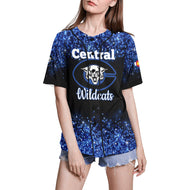 Central Dance Jersey 3 All Over Print Baseball Jersey for Women (Model T50)
