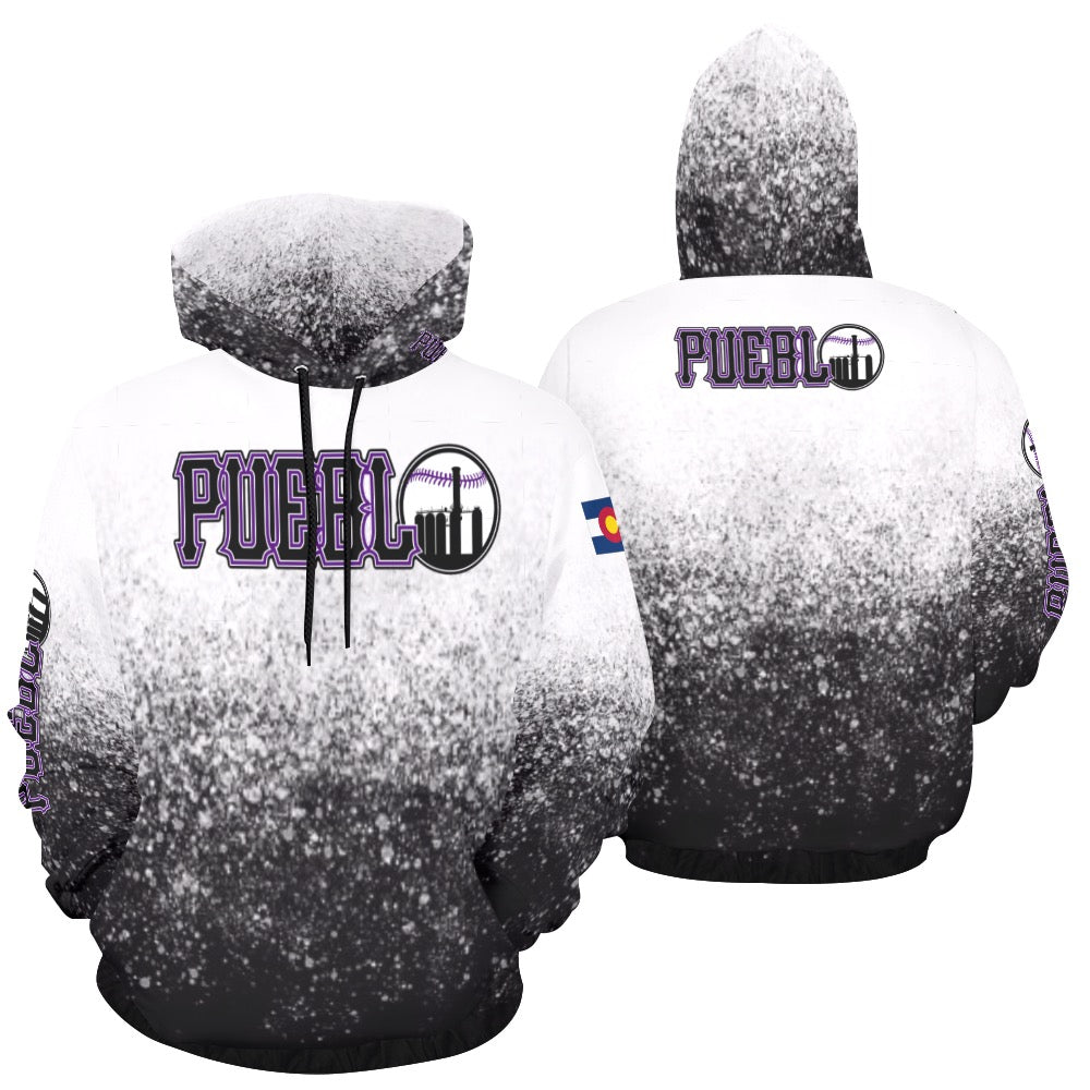 PS  B/W L All Over Print Hoodie for Men (USA Size) (Model H13)