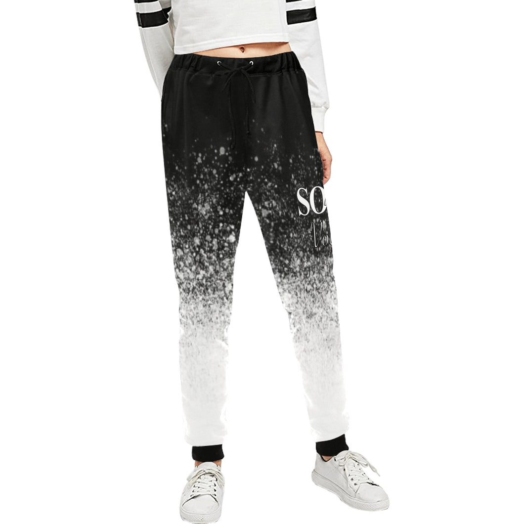 Unisex b/w south volleyball Unisex All Over Print Sweatpants (Model L11)