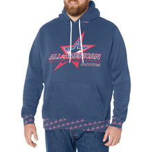 Load image into Gallery viewer, All American Basic Number, Print Cuff Blue Men&#39;s Long Sleeve Fleece Hoodie (Model H55)
