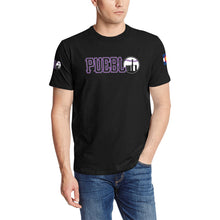 Load image into Gallery viewer, PS Black Shirt Last Name/Number 1 Men&#39;s All Over Print T-Shirt (Solid Color Neck) (Model T63)
