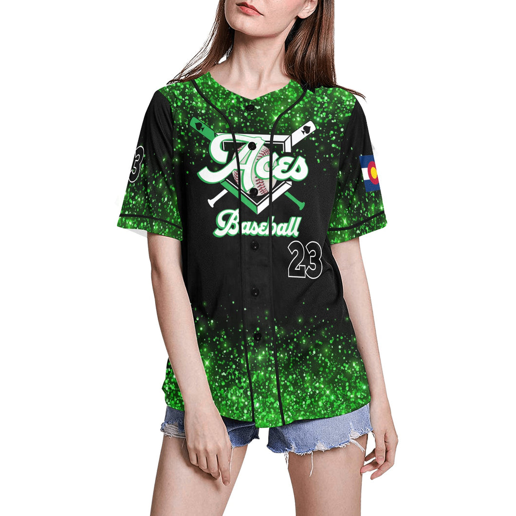 Aces Jersey 2 All Over Print Baseball Jersey for Women (Model T50)