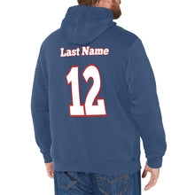 Load image into Gallery viewer, All American Basic Number, Fleece Lined Blue Men&#39;s Long Sleeve Fleece Hoodie (Model H55)
