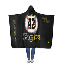Load image into Gallery viewer, East Baseball Flannel Hooded Blanket 56&#39;&#39;x80&#39;&#39;
